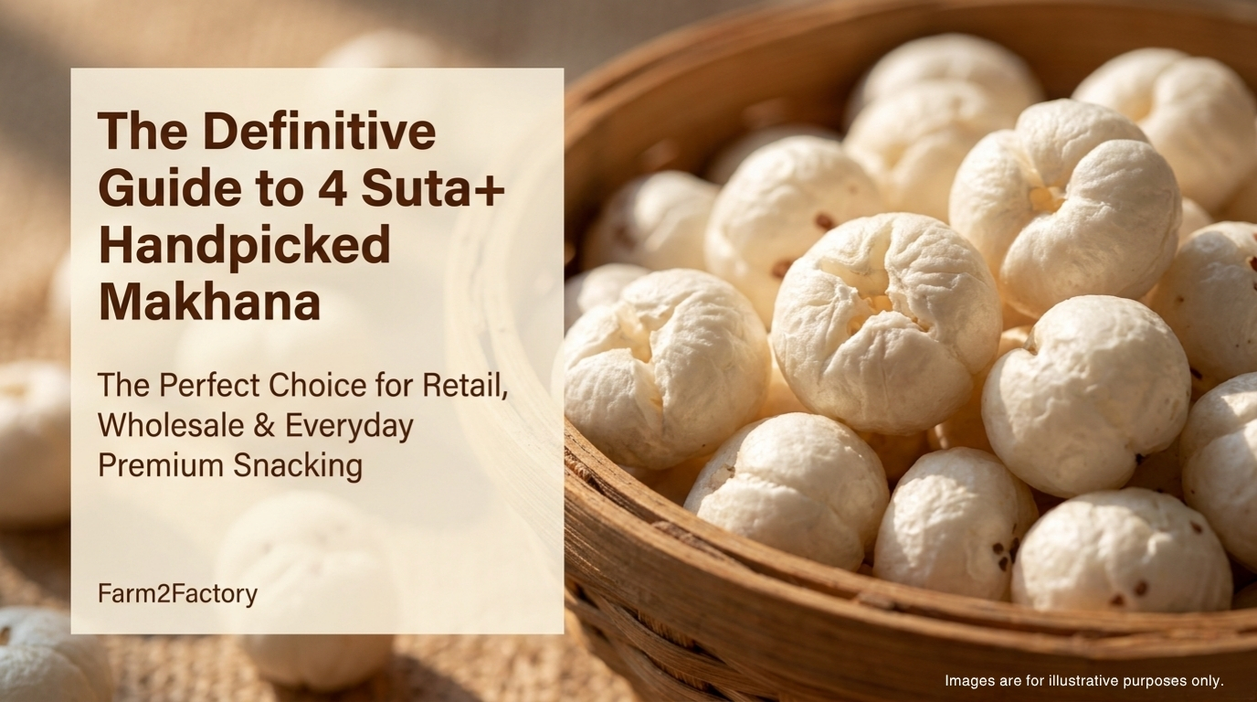 4 Suta +  Handpicked Makhana Guide Farm2Factory Makhana Exporter Makhana Supplier India